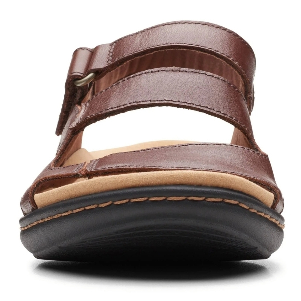 Clarks Collection Laurieann Brown Leather Round Toe Sandals Size 10M Women - Picture 2 of 13
